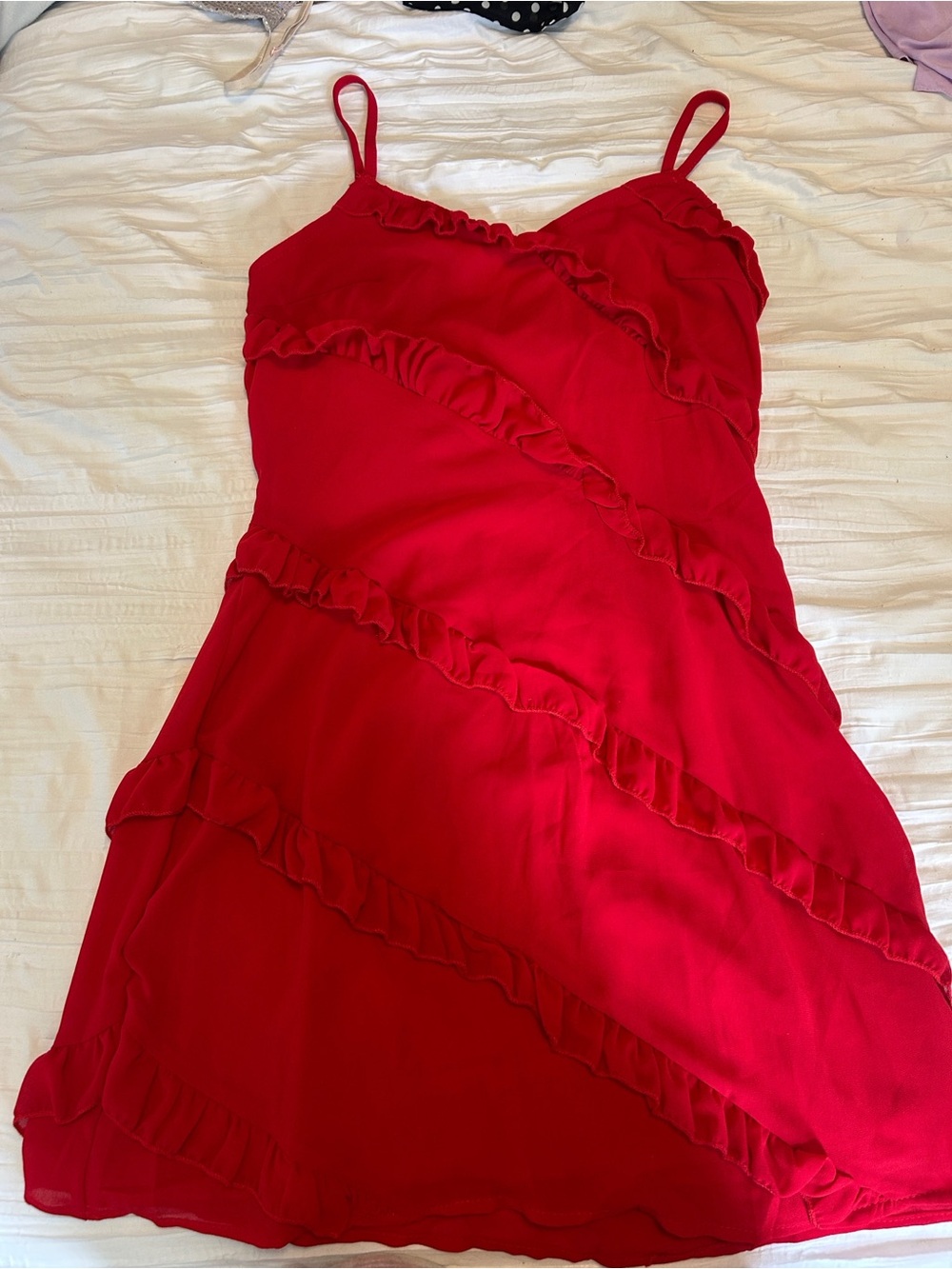 Red Ruffle Slip Dress